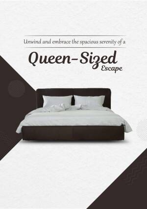 Queen-sized bed with white linens in a modern bedroom setting