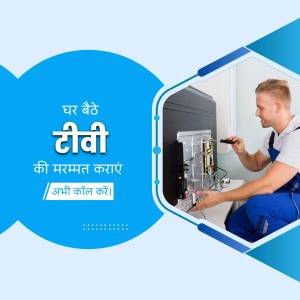 A technician repairing a TV at home