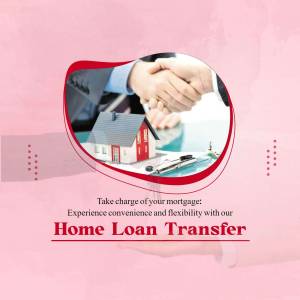 Image depicting a handshake over a model home, promoting home loan transfer services.