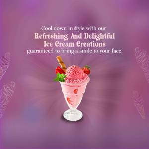 Strawberry ice cream in a glass with strawberry and mint garnish