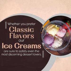A glass of ice cream with classic flavors like vanilla, strawberry, and chocolate.