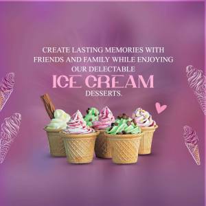 Assortment of ice cream cones with text promoting creating memories.