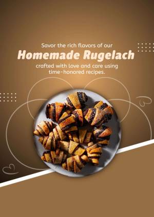 A plate of freshly baked, chocolate-filled rugelach pastries.