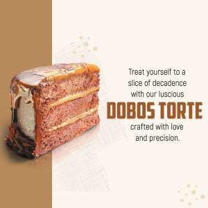 A close-up of a slice of Dobos Torte with caramel topping.