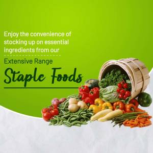 Staple Foods - Stock Up On Essentials Business Poster For Facebook