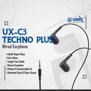 Unix UX-C3 Techno Plus Wired Earphone Banner For X
