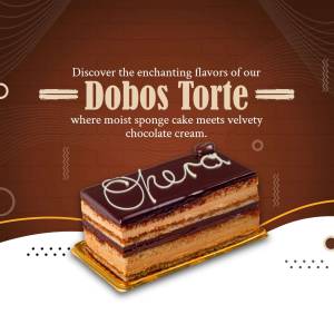 A beautifully presented slice of Dobos Torte with chocolate cream and sponge cake layers.