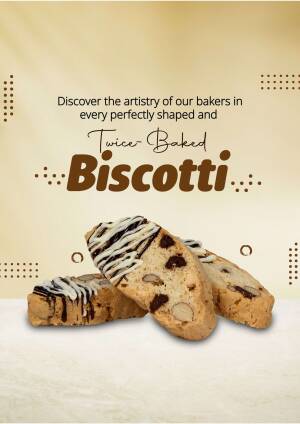 Close-up of Twice Baked Biscotti with chocolate drizzle and almonds