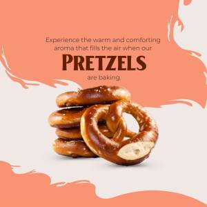 Stack of golden brown pretzels with salt crystals