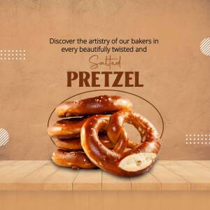 Close-up of a stack of golden brown salted pretzels