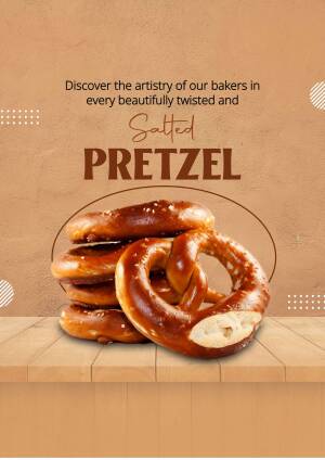 Close-up of a stack of golden brown salted pretzels