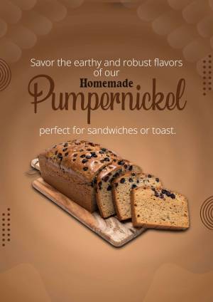 Close-up of sliced pumpernickel bread on a wooden board