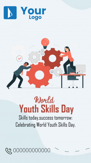 Illustration depicting teamwork and skills development for World Youth Skills Day