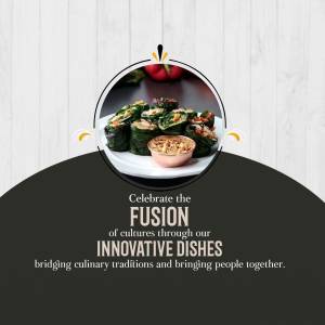 Close-up of sushi rolls with a bowl of sauce, promoting fusion cuisine.