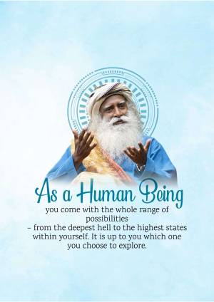 Sadhguru - As A Human Being Marketing Image For X
