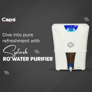 White Caps Splash RO Water Purifier with blue accents