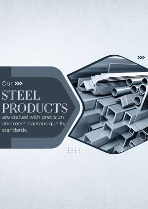 Image of steel products including pipes and beams, highlighting precision and quality.
