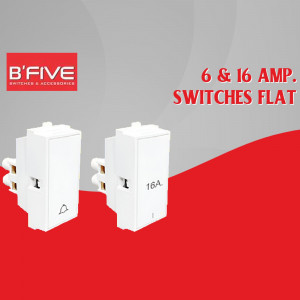 B'Five 6 & 16 Amp Flat Switches
