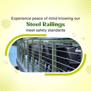 Modern steel railings on a deck overlooking water, emphasizing safety standards.