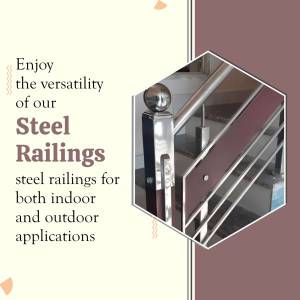 Modern steel railings for indoor and outdoor use