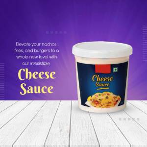 Container of Cheese Sauce with Nachos and Fries Illustration