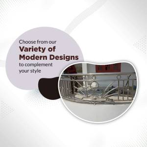 Stainless steel railing with modern design, home decor