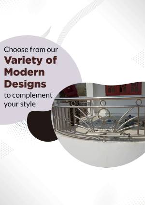 Stainless steel railing with modern design