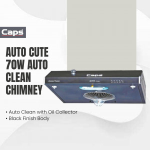 Black kitchen chimney with auto clean feature
