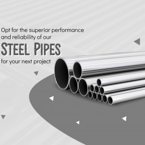 Image of stainless steel pipes arranged in a diminishing perspective, promoting their reliability and performance.