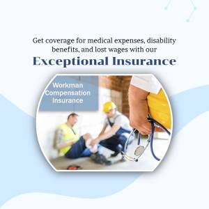 Image depicting workman's compensation insurance with a doctor's stethoscope and injured worker.