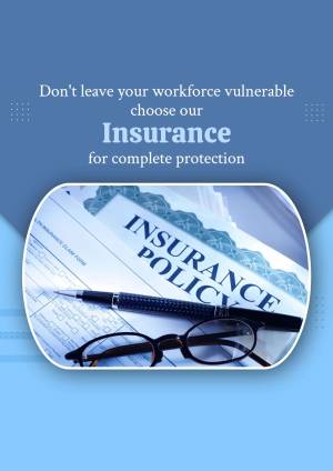 Insurance policy with pen and glasses, promoting workforce protection.