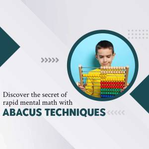 A young boy using an abacus to learn math