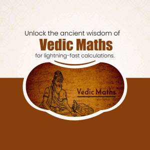 Image promoting Vedic Maths with a portrait of a sage