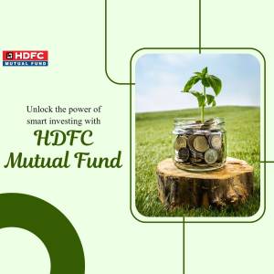 Image depicting a plant growing from coins in a jar, representing investment growth with HDFC Mutual Fund.