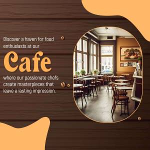 Interior view of a cozy cafe with wooden accents and inviting atmosphere.
