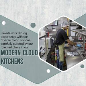 Chef preparing food in a modern cloud kitchen