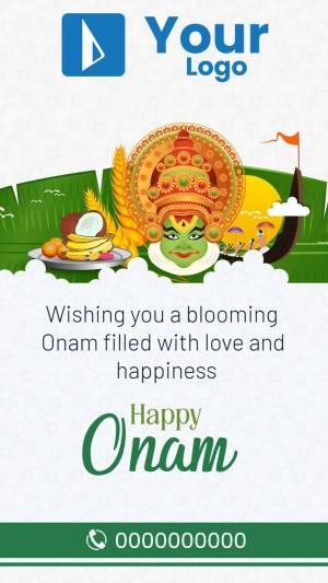 Happy Onam Festival Greeting Marketing Image For LinkedIn