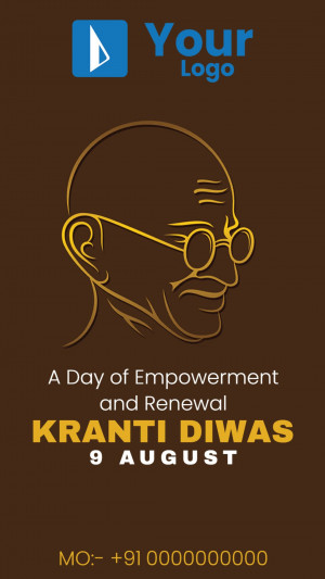 Kranti Diwas - Mahatma Gandhi Design For Pinterest