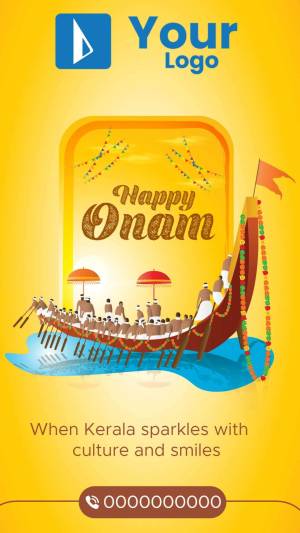 Happy Onam Festival Greeting Poster For Threads