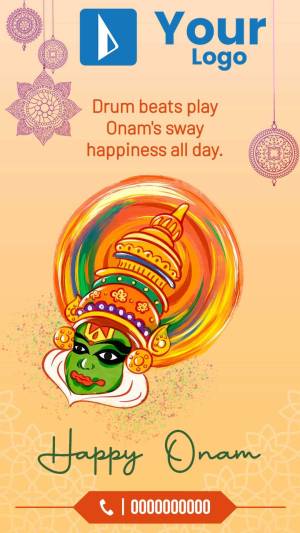 Happy Onam Festival Greeting Template For Snapchat