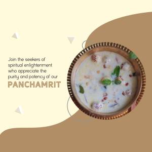 A close-up of Panchamrit served in a copper bowl, garnished with herbs and nuts.