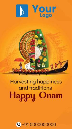 Happy Onam Festival Greeting Card Creative Design For Snapchat