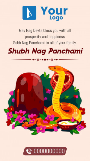 Shubh Nag Panchami Greetings Promotional Banner For Pinterest