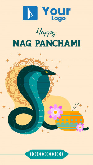 Happy Nag Panchami Greetings Template For LinkedIn