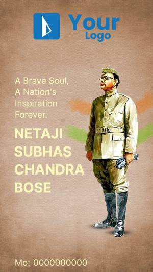 Netaji Subhas Chandra Bose - A Brave Soul Template For Twitter