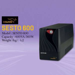 V-Guard Sesto 600 UPS - Black and Red