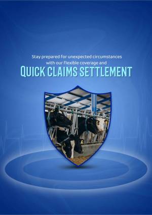 Quick Claims Settlement - Livestock Insurance Promotional Banner For Threads