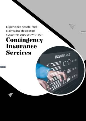 Image depicting a hand interacting with a digital interface showcasing insurance options and a focus on contingency insurance.