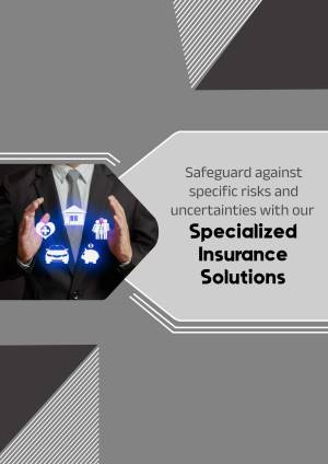 Man protecting icons representing home, car, health, and money with insurance solutions text.
