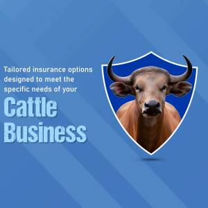 Image of a gaur (Indian bison) with text promoting tailored insurance options for cattle businesses.